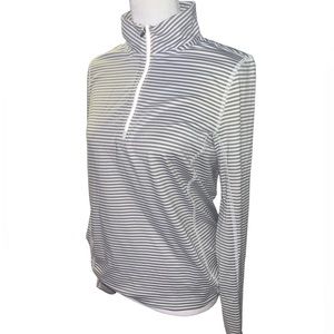 Joe Fresh Striped Quater-Zip Sweater - Women